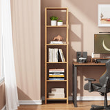 TUTOTAK Bookshelf, 6-Tier Tall Book Shelf, Narrow Bookcase for Small Space, DIY Stackable Bookshelf, for Living Room, Office, Study, Entryway, Industrial, Natural BS01BN006 TUTOTAK