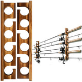 Ghosthorn Holds Up to 6 Rods Fishing Pole Rod Racks Wall or Ceiling Mounted Fishing Pole Rod Holders for Garage Storage Organizer Fishing Gear Equipment for Men Women Ghosthorn