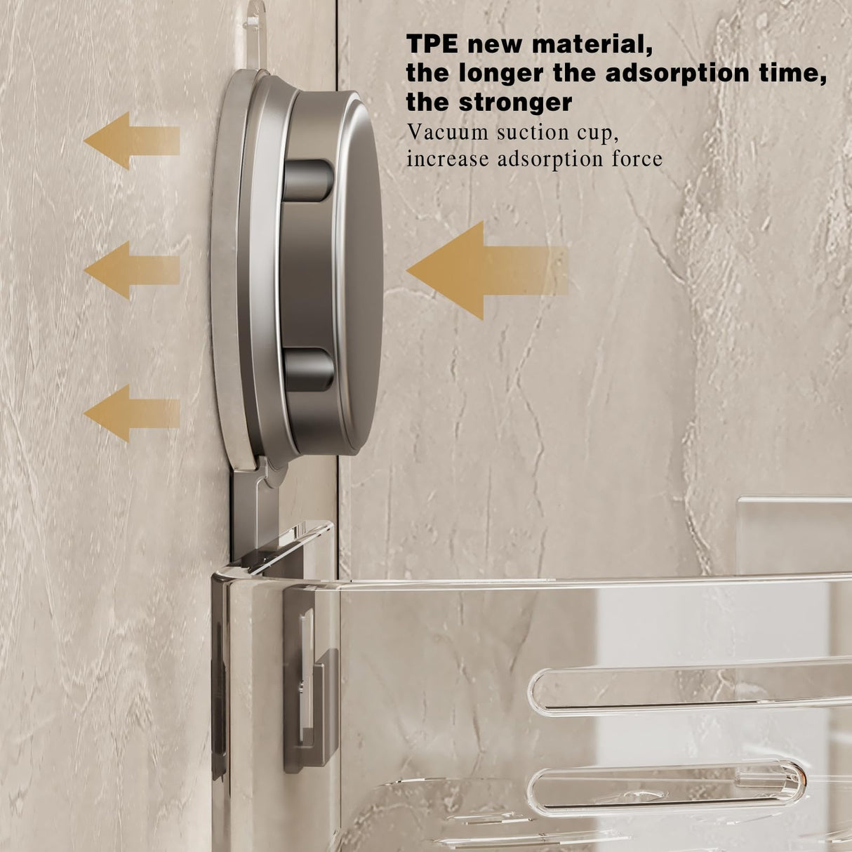 VOLPONE Corner Shower Caddy Suction Cup Shower Shelf Corner No Drilling Bathroom Shower Organizer Storage Rack Adhesive with Towel Bar Hooks (2-Pack, Matte Gray) VOLPONE