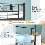 KOMFOTT Metal Twin Over Twin Bunk Bed, Heavy-Duty Metal Bunk Bed Fame with Ladder& Full-Length Guardrails for Kids, Teens & Adults, Space Saving Bunk Bed, No Box Spring Needed KOMFOTT