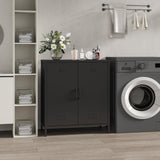 MIOCASA Metal Storage Cabinet - Multi-Purpose Buffet Sideboard Cabinet with Adjustable Shelf & Leveling Feet, Heavy-Duty Steel Design for Living Room, Kitchen, Entryway (Black) MIOCASA