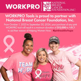 WORKPRO Pink Drill Set with UPGRADED Tool Bag, 157PCS Tool Kit For Home with 20V Cordless Drill Driver, Household Pink Tool Set including Screwdriver, Hammer, Tool Kit for Women and Men-Pink Ribbon WORKPRO