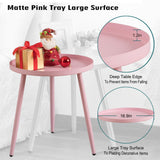 AOJEZOR Side Table: End Table for Any Room - Round Side Tables for Small Spaces - Pink with 3 Legged AOJEZOR