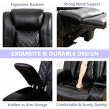 Anthato Black Leather Power Recliner Sectional Sofa Set with LED Lights, Modern L-Shaped Reclining Sofa, Reclining Corner Couch with Cup Holders/Storage/Charging Ports for Living Room/Home Theater Anthato