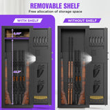 10-15-Gun Capacity Rifle Safe with Quick Access Digital Keypad - Anti-Theft & Anti-Pry Design Home Security Safe with Adjustable Pegboard Shelves for Pistols, Easy Assembly Rifle Cabinet MSYCOST