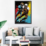 American Football Athletics Jigsaw Puzzles 1000 Pieces for Adults, Families (Sport Player,Ball,Helmet) Pieces Fit Together Perfectly 19.7''x27.6''inch Graffitic Frameable Magic Puzzle Art（Brown） TUMOVO