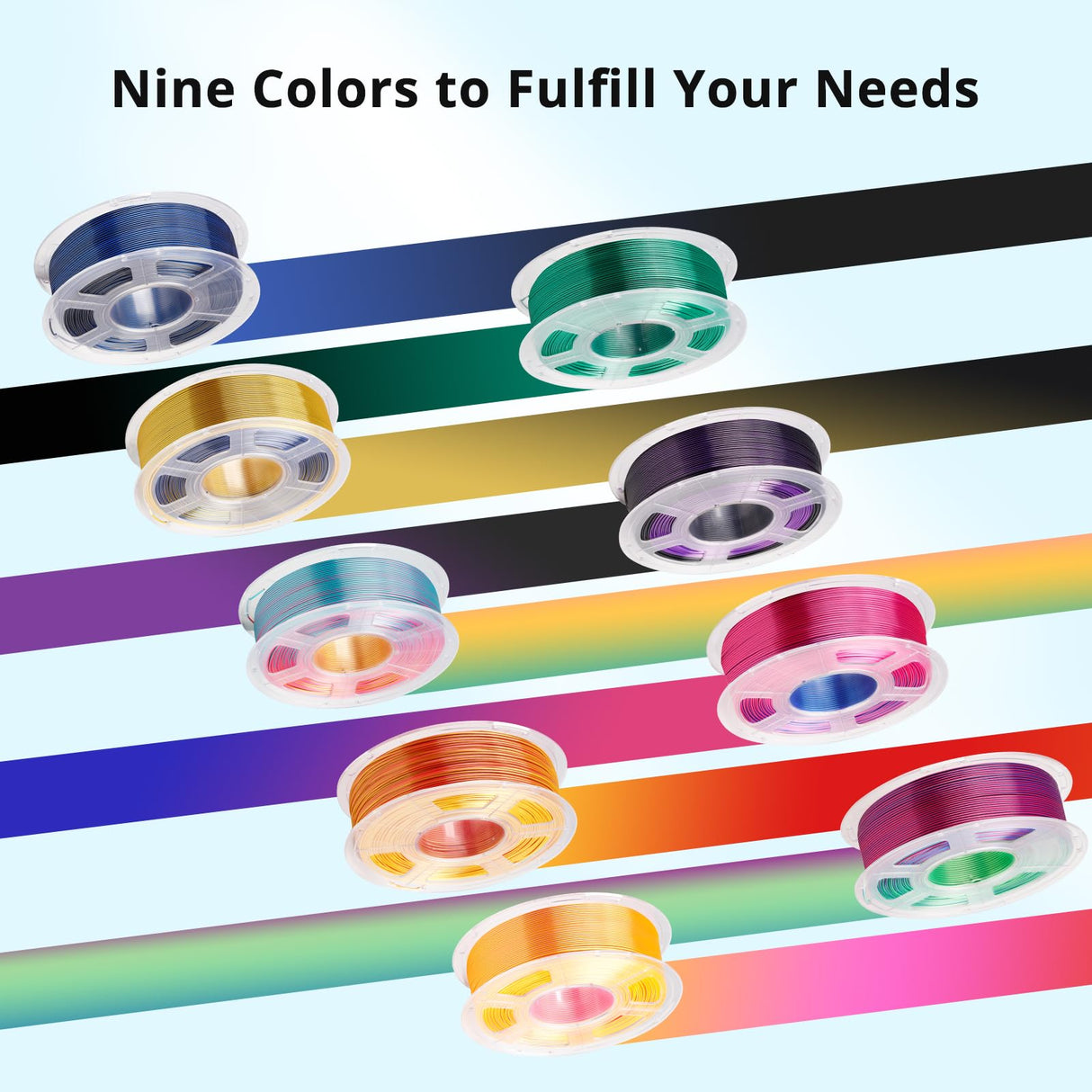 ANYCUBIC Silk Dual Color Pla Filament, 2-in-1 Chrome Coextrusion Color Change 3D Printer Filament 1.75mm Dimensional Accuracy +/- 0.02mm, Silk Texture, 1KG Spool (2.2 lbs), Black Purple ANYCUBIC