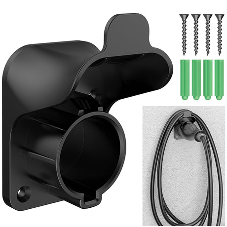 EV Charger Holder Wall Mount Electric Car Charging Cable Holster for SAE J1772 Charging Plug & Connector H3JANG