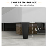 SHA CERLIN Full Bed Frame/Velvet Upholstered Platform Bed Frame with Headboard/Strong Wood Slats Support/Mattress Foundation/No Box Spring Needed/Easy Assembly/White SHA CERLIN