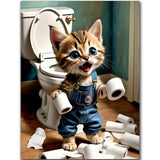 igoodom Diamond Art Kits for Adults, Cat Diamond Art Kits, Full Drill Round Cat Diamond Painting Kits, DIY Gem Art and Crafts for Home Wall Decor Gift 12x16inch igoodom