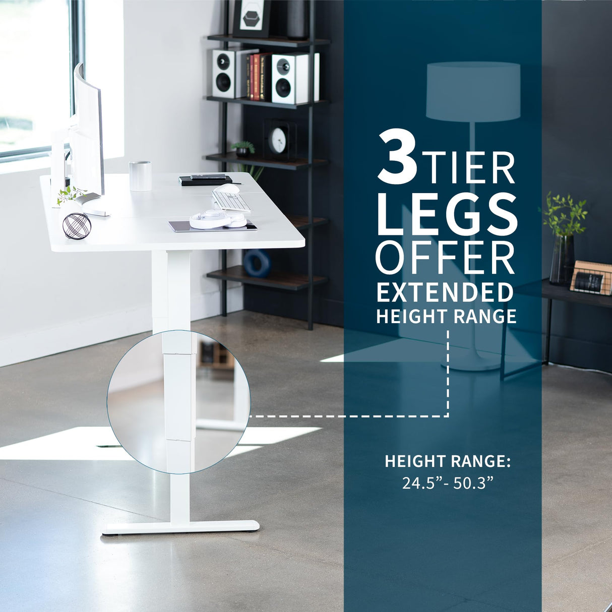 VIVO Electric 71 x 36 inch Sit Stand Desk, Dual Motor Memory Controller Height Adjustment, 2B Series, White Top White Frame, DESK-KIT-2W7W-36 VIVO