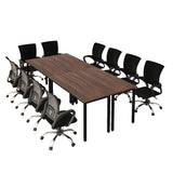 Bonzy Home 8ft Conference Tables Chair Set, 94.4"x47.2"x29.5" Table & 10pcs Chairs, Office Computer Desk and Chair Set for Meeting Room Office Furniture Set for 10 People Bonzy Home