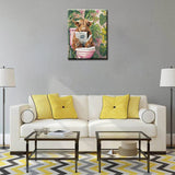 Tucocoo Rustic Animals Bathroom Paint by Numbers DIY Acrylic Paint by Numbers Kits for Adults Funny Highland Cow Bathroom Paintings Picture Arts Craft for Home Wall Art Decor16x20Inch Frameless Tucocoo