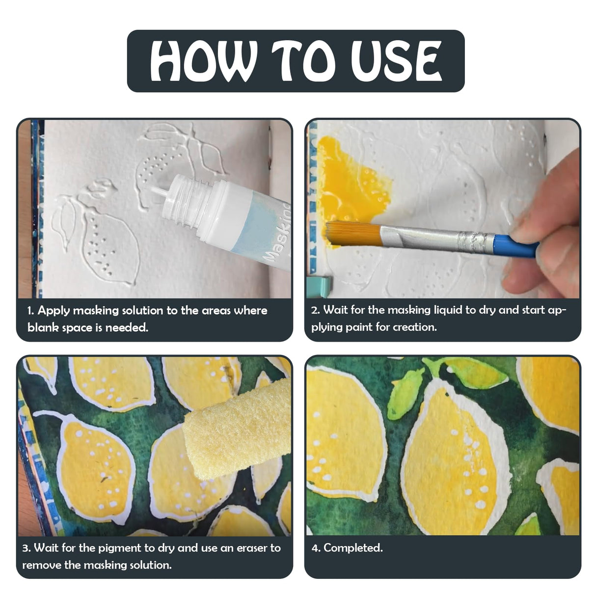 INNOVAYOU White Masking Fluid for Watercolor Painting 60ml, Resistant Ink and Pouring Paint, Watercolor Masking Fluid Keeps Areas Colorless and Edges Sharp INNOVAYOU