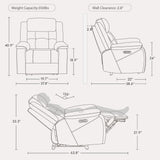 Watson & Whitely Genuine Leather Power Recliner Chair for Adults, Wall Hugger Recliner with Power Headrest, Cup Holders & Charging Ports, Electric Reclining Chairs for Living Room, RV, Dark Brown Watson & Whitely