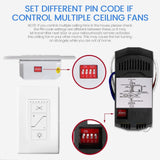 53T Universal Ceiling Fan Wall Remote Control and Receiver Kit, 3 Speed, Light Dimmer,Dip Switch Control Compatible with Hampton Bay Harbor Breeze Hunter(Wall Control Kit) 53T