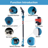 2-in-1 Cordless Pole Saw, Brushless Mini Chainsaw Cordless with Pole, 2 Pack 20V 4.0Ah Battery Powered Pole Saws for Tree Trimming, 15ft Reach Electric Saw for Trees With Pole jovant