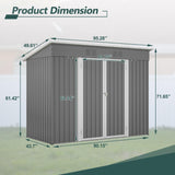 Jaxilyn 4'x8' Metal Shed Outdoor Storage Shed,Metal Steel Utility Tool Shed Storage House with Double Lockable Doors and Air Vent for Backyard Garden Patio Lawn Gray Jaxilyn