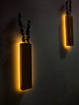 Artificial Eucalyptus with LED Lights Wall Planters Rustic Wall Decor with Lights Wall Sconces Fake Vines for Room Decor Home Bedroom Living Room Bathroom Hanging Vase for Dried Flowers Faux Plants Comtelek