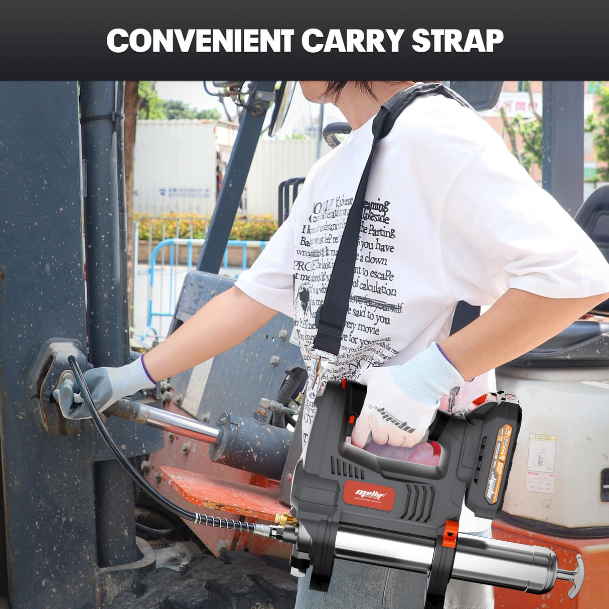 Mellif Cordless Power Grease Gun Compatible with DeWalt 20V MAX Battery, 10,000 PSI, Brushless Motor, 14 oz Capacity, 30" Hose, Built-in LED, Safety Lock, Includes 2.0Ah Battery & Fast Charger Mellif