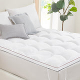L'AGRATY Mattress Topper Full - Cooling Pillow Top Mattress Topper Full Size Extra Thick Plush Bed Topper Down Alternative Overfilled Soft Mattress Pad for Back Pain L'AGRATY