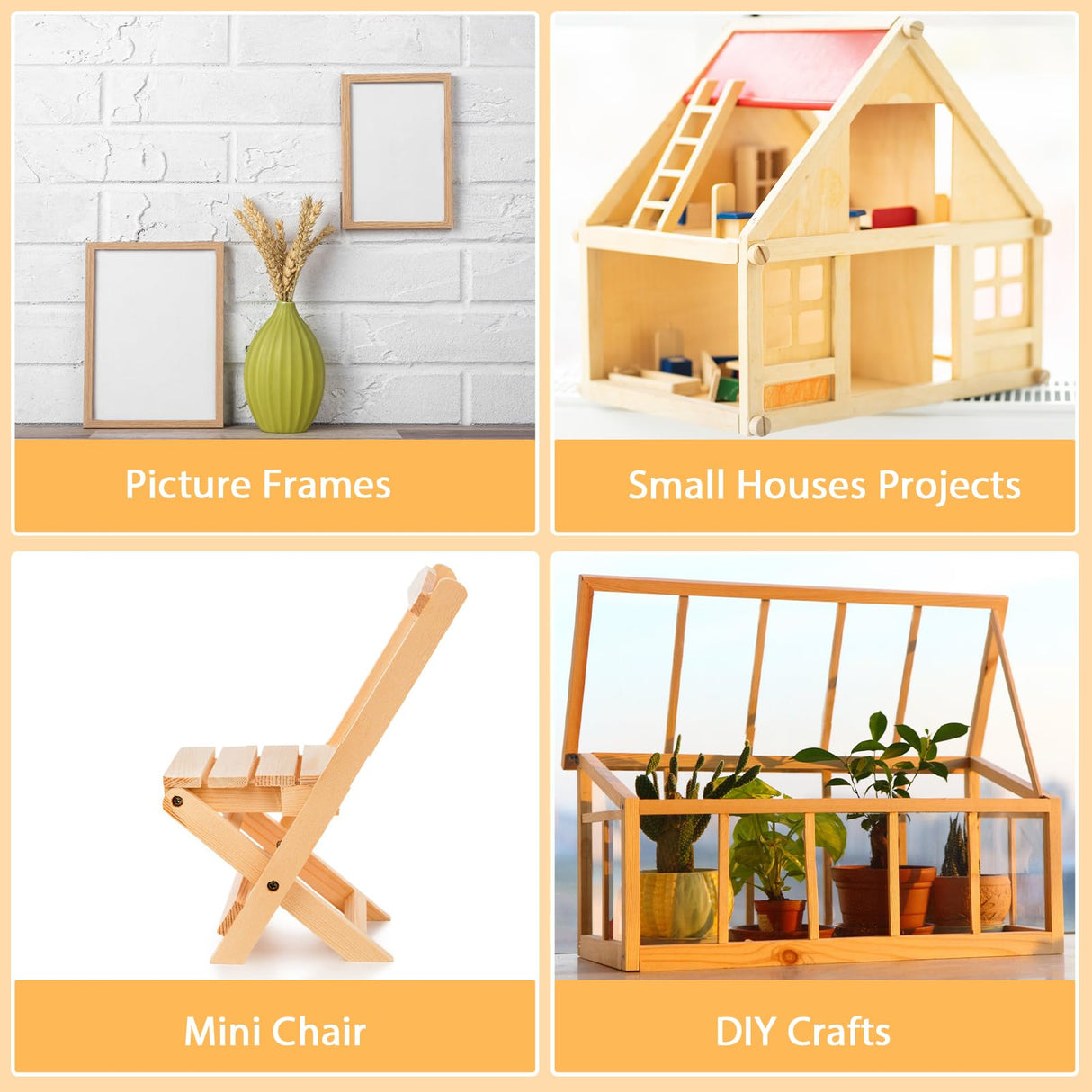 70Pcs 1/4" x 12" Balsa Wood Sticks, Square Dowel Rods Wood Furring Strips Hardwood Sticks for Crafts DIY Projects Models Making WSICSE