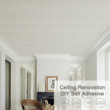 Ceiling Tiles Peel and Stick Waterproof 3D Foam Self-Adhesive Ceiling Sticker 13.8 in×13.8 in, Pack of 16, Covering 21 sq.ft for roof and Wall Elffloor