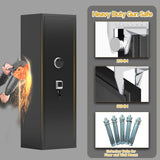 10-12 Gun Safe, Biometric Gun Cabinet for Rifles and Pistols, No Assembly Required, Quick Access Gun Safe with Password and Fingerprint, Large Gun Locker for Home with Removable Shelves&Pistol Pockets BEESTMUEBLE