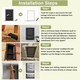 Suteck Shower Niche, 25" x 17" 3.8" Outer Size, Actual Size 14" + 16.5"(Big Grid) 14"+ 6" (Small Grid) Tile Ready Recessed Shower Shelf Bathroom Niche Box for Organization Suteck