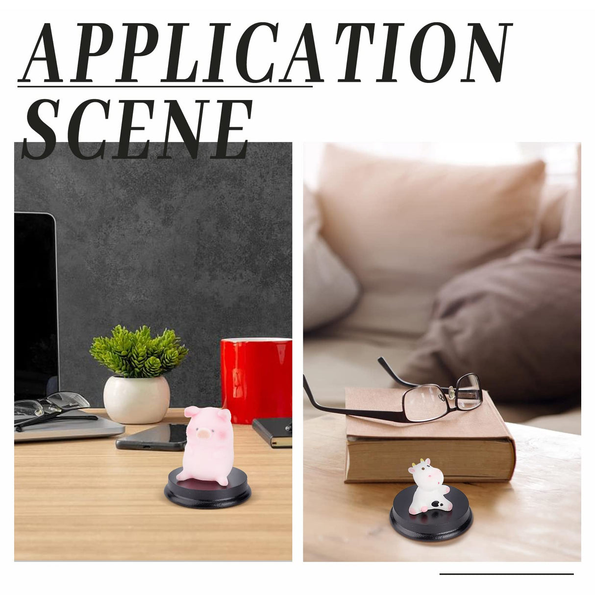 FINGERINSPIRE 4 pcs Round Model Wood Bases 2.52x0.47inch Black Lacquer Surface Round Wooden Plaque Flat Wood Bases for Doll, Clay or Pottery Display Holders, Photography Prop Display Bases FINGERINSPIRE