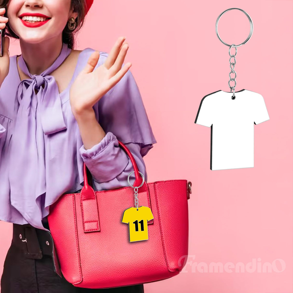 Framendino, 72 Pack Sublimation Blanks Keychain Sports Keychain MDF Double Sided Heat Transfer Football Keychains Framendino