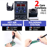 YIHUA 8786D I 2 in 1 Hot Air Rework and Soldering Iron Station with °F /°C, Cool/Hot Air Conversion, Digital Temperature Correction and Sleep Function YIHUA