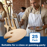 25 Pack Wood Painting Palette, Oil Wooden Paint Palette, Oval-Shaped Artist Painting Palette with Thumb Hole, Art Pallet for Painting (8 x 12 Inches) LOYORTY