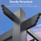 PURPLE LEAF 9.5' X 13' Outdoor Retractable Pergola Against The Wall with Shade Canopy Patio Aluminum Shelter for Porch Garden Pavilion Grill Gazebo Modern Backyard Metal Grape Trellis Pergola, Gray PURPLE LEAF