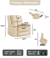 GarveeHome Oversized Wide Power Lift Recliner Chair - Heat and Massage, Faux PU Leather, Adjustable Back and Legs, Electric Lift Chair Designed for The Elderly and People with Mobility impaired GarveeHome