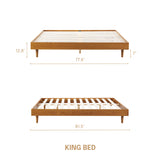 NTC Rustic Oak King Bed Frame – Solid Oak & Rubber Wood, Silent Slats, Effortless Assembly NTC
