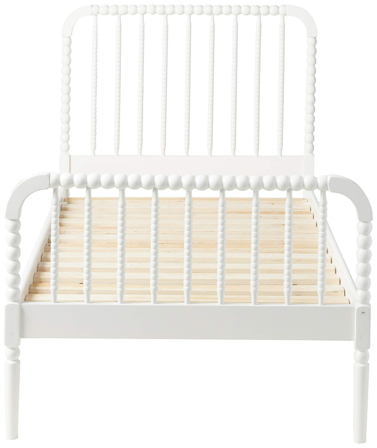 Coaster Home Furnishings Jones Country Farmhouse Wood Jenny Lind Bobbin Twin Size Open Frame Fully Slatted Platform Bed FrameWhite 400415T Coaster Home Furnishings