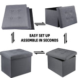 Hamgtrion Ottoman Storage Ottoman Collapsible Ottoman with Storage Foot Rest Small Ottoman Foot Stools Grey L17W13H13inches Hamgtrion