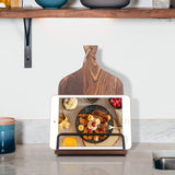 VYNOPA Cookbook Stand for Kitchen Counter Wood Adjustable Recipe Book Holder Stand iPad Rustic Holder Thanksgiving Day Christmas Gift for Mother, Grandma, Women VYNOPA