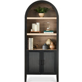 Best Choice Products 72in Tall Arched Pantry Cabinet w/Doors, 5-Tier Bookshelf, Armoire, Hutch, Bookcase, Storage Cabinet w/Adjustable Shelves - Black Oak Best Choice Products