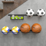 8 Tier Detachable Wall Mounted Basketball Rack,Vertical/Horizontal Football Holder,Holds 14 Balls DIY1/2/3/4 Soccer Stand,Height-Adjustable Ball Rack With Basket For Garage,Tool Room Feyejade