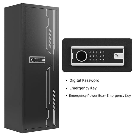 KAER 8-12 Gun Safe Multi-function Gun Safe, Gun Safe for Rifles and Pistols, Gun Cabinet, Large Gun Safe for Home Rifles and Shotguns, Electronic Gun Cabinet with Removable Shelf and Rifle Rack (1450) KAER