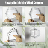 4Pack 8inch Sublimation Wind Spinner Blanks 3D Aluminum Metal Wind Sculpture Kinetic Spinners for Yard and Garden Indoor Art Ornaments Hanging Decoration (Hexagon) WindMage