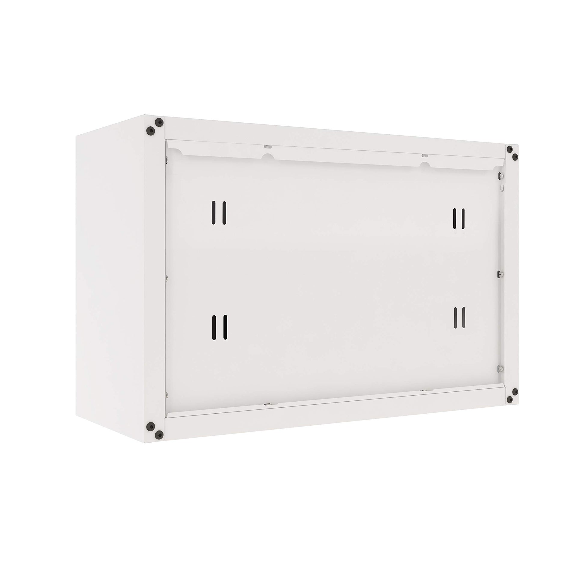 itbe Ready-to-Assemble Floating Garage Storage Cabinet - Wall Mount Garage Cabinet w/Lockable 2 Doors, 44 lbs Shelf Capacity, Removable Shelf, Small Steel Metal Cabinet (White and Grey) - WoodArtSupply