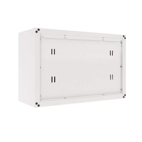 itbe Ready-to-Assemble Floating Garage Storage Cabinet - Wall Mount Garage Cabinet w/Lockable 2 Doors, 44 lbs Shelf Capacity, Removable Shelf, Small Steel Metal Cabinet (White and Grey) itbe