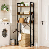Vintage Brown OTK Over-The-Toilet Storage Rack with 3 Tiers and Toilet Paper Holder OTK