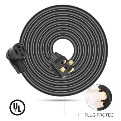 Rophor Dryer Extension Cord 4 Prong, 30 Amp NEMA 14-30P to 14-30R Extension Cord for Dryer Power Extension and EV Charging, 125V/250V, 50 Feet - WoodArtSupply