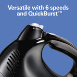 Hamilton Beach Power Deluxe 6-Speed Electric Hand Mixer with Snap-On Storage Case, QuickBurst, Beaters, Whisk, Powerful 250 Watt Motor, Bowl Rest, Black (62692) Hamilton Beach