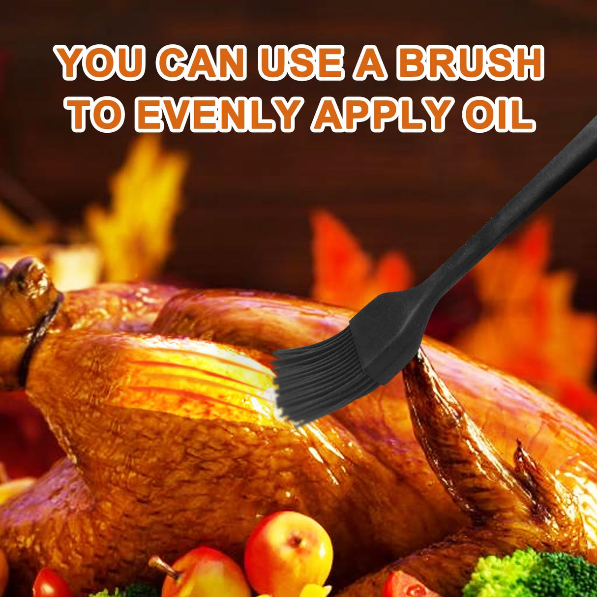 Auzeuner Turkey Baster for Cooking, Turkey Baster Large, Stainless Steel Turkey Baster Syringe, with 2 Marinade Injector Needles and Brush for Cooking, Black Auzeuner