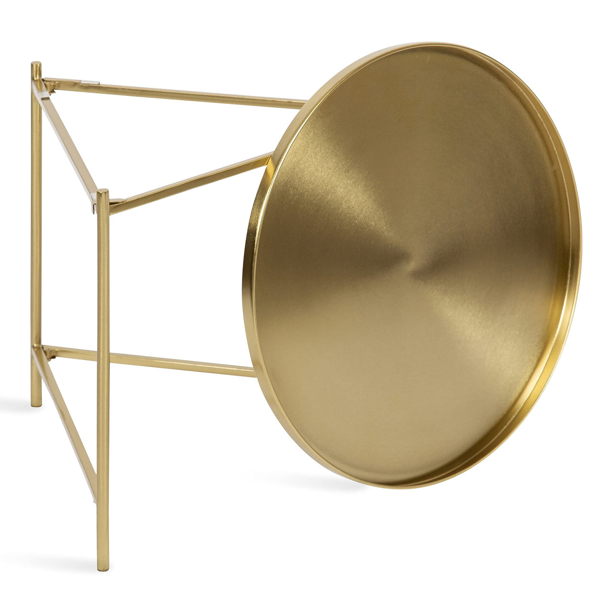 Kate and Laurel Ulani Modern Nesting Coffee Table, Set of 2, Walnut and Gold, 22.5 x 20.25, Decorative Sophisticated Mango Wood and Metal End Tables for Display and Storage Kate and Laurel